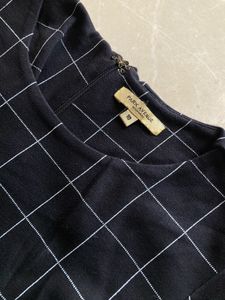 Chic Black Grid Dress