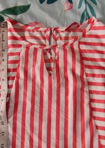 Pink And White Strips Top ( Bust 36)
