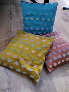 3 pc multicolored cushion and covers