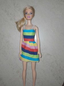 Barbie Doll in Striped Dress