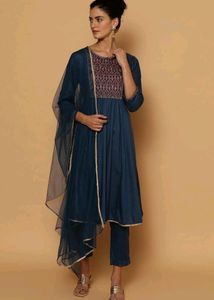 Biba A-line Kurti Set With Yoke Work