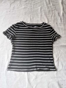 Striped Black Tee