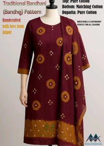 Bandhani Unstitched Kurta Set