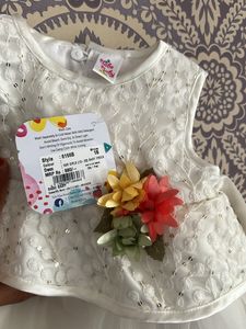 Frill Party Wear White Baby Girl Frock