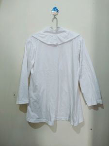 Voguish White Cover up Or Shrug With Ruffles