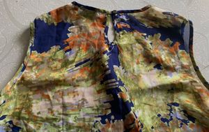 Branded FIG multi colour blouson-style top|Size:xl