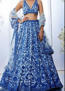 BLUE EMBROIDERED LEHENGA 🦋🌀