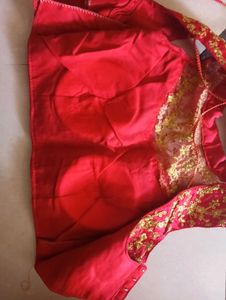 Red Embroidered Blouse Collar work♥️✨