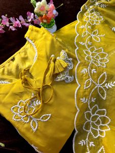 Elegant Yellow Embroidered Suit Set