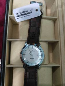 TITAN Brown Leather Watch