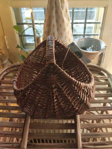 Woven Bamboo Moon Basket with handle