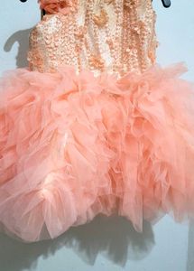 Peach Flower Girl Dress
