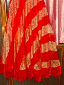 Elegant Red &amp; Gold Ethnic Gown