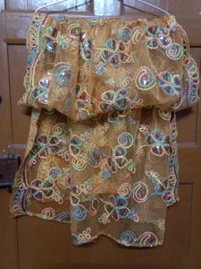 Orange Festive wear suit with dupatta