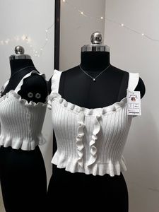 White Flutter Top
