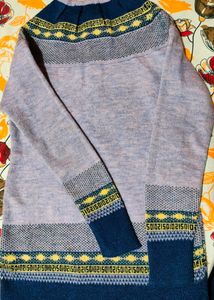 Woman Sweater In Pink-blue Combination