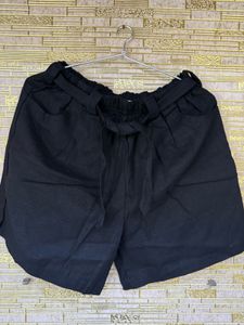 Black belted shorts