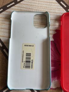 Iphone 11 Hard Cover And red Silicon Case