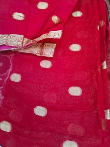 Red Polka Dot Customised Saree