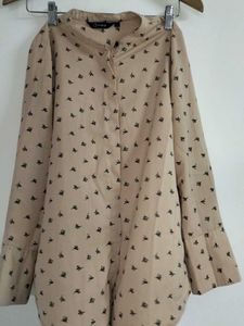 Leaves Print Beige Top