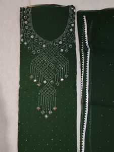 Green Embellished Suit Set