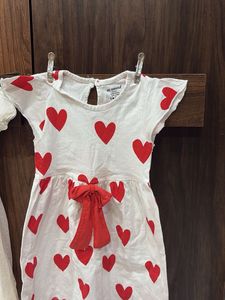 Pack Of 2 White Embroidery And Red Heart