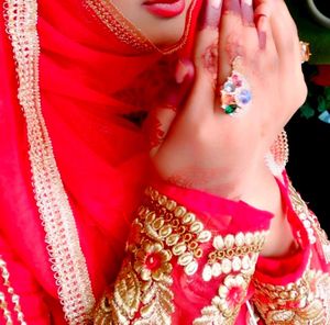 Red Embroidered Kurti Set With Dupatta And Salwar