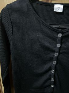 Black Long Sleeve Top- S