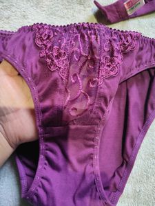 Beautiful Purple Colour Net Bra Panty