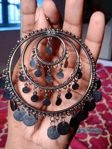 Big Black Earing Nd Silver Colourful Jhumka ❤️🌼