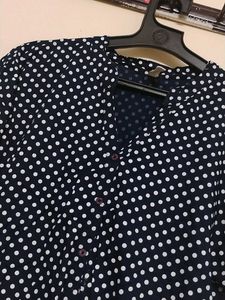 Navy Polka Dot Blouse