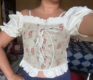 Floral Tapestry Corset Top