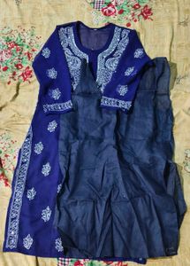 Elegant Blue Embroidered Kurti