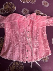 Pink Lace Corset Top