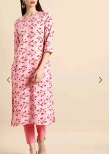 Anouk A-line Pink Kurta