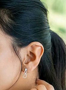 Elegant Infinity Earrings, 925 silver, caratlane