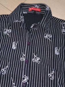 ཱིꓸ  y2k Striped Long Sleeve Shirt- ` ✧ ´ -