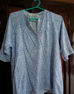 White And Blue Print Top 😱❤️