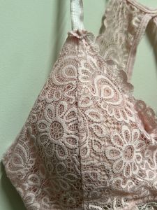 Lace Detail Bra - Light Pink