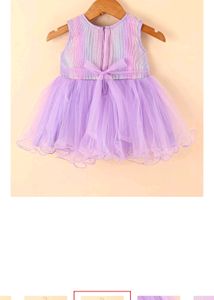 Lavender Birthday Frok For Baby Girl With Sho