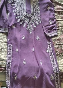 Lavender Embroidered Kurti