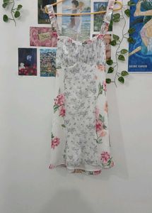 Floral Dress Backless