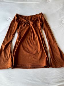 Pinterest Brown Long Sleeve Mini Dress