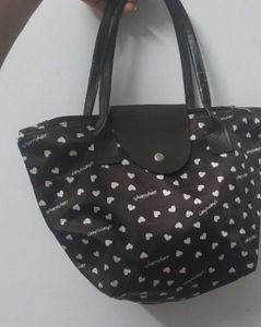 Cutesy Heart Print Brown Bag