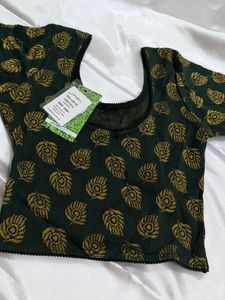 Printed Readymade Blouse Green