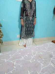 Chikankari  Kurti And Sarara   Very  Beautiful