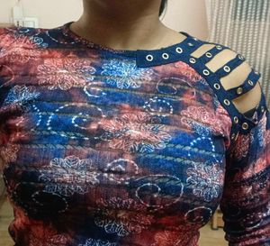 Patterned Long Sleeve Top