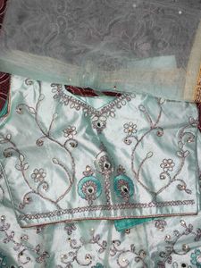 Cute Aqua Blue Lehenga Choli Set