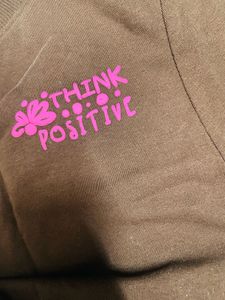 Brown Think Positive Crop Top