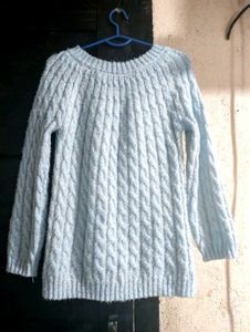 Light Blue Cable Knit Sweater